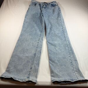 Cute Jeans 5 Wide Leg Women Light Acid Wash Cotton Denim Y2K Casual Comfort
